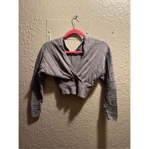 Fashion Nova Grey Long Sleeve Crop Top Woman’s Size XS